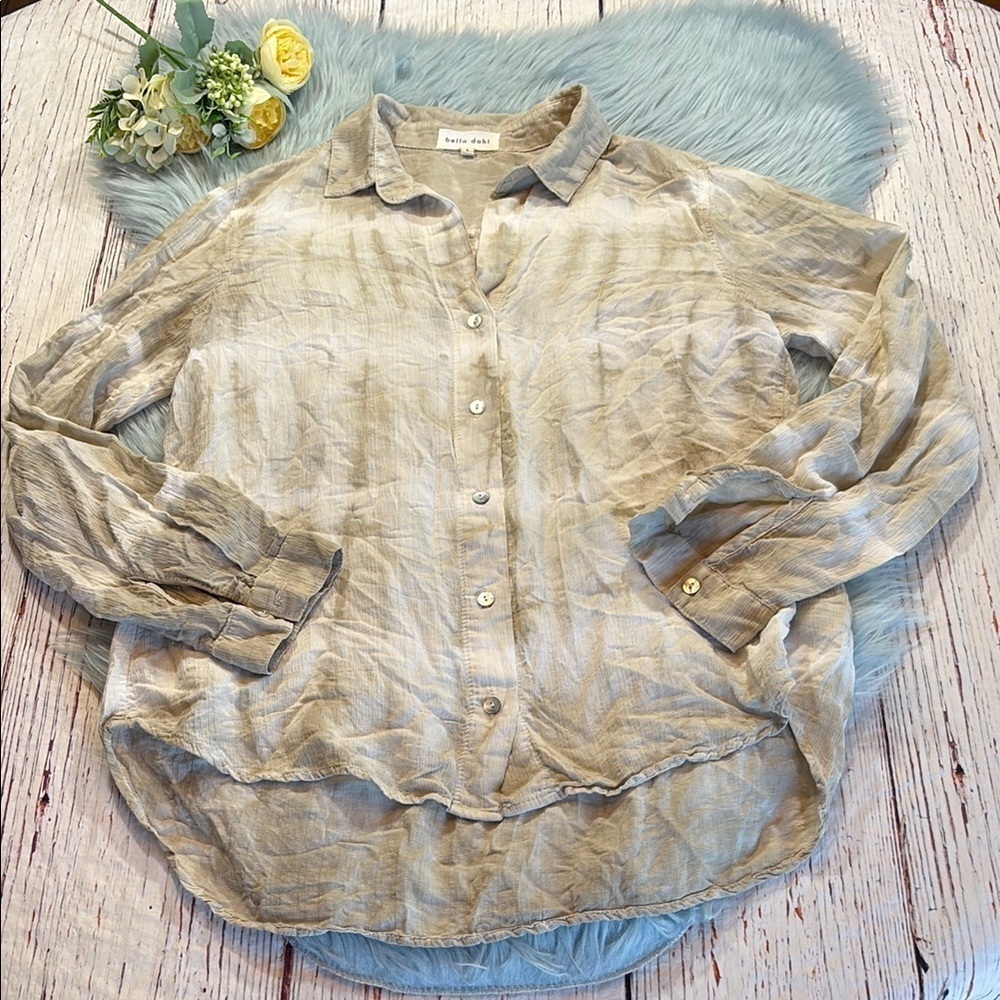 Bella Dahl Tie Dye Long Sleeve Button Down Top sz S